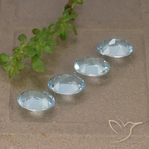 Gemas de Topacio Azul Cielo natural de 3.74 ct, Ovalada, VVS-VS