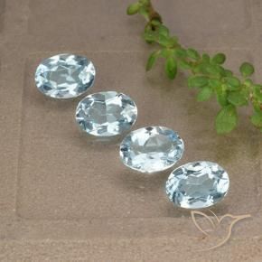 Gemas de Topacio Azul Cielo natural de 3.52 ct, Ovalada, VVS-VS