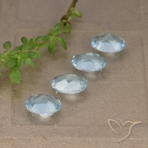 Gemas de Topacio Azul Cielo natural de 3.52 ct, Ovalada, VVS-VS