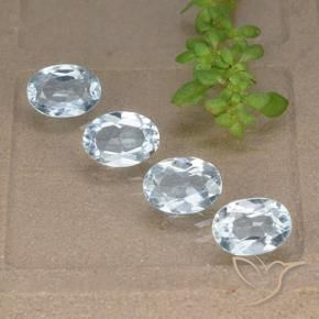 Gemas de Topacio Azul Cielo natural de 3.69 ct, Ovalada, VVS-VS