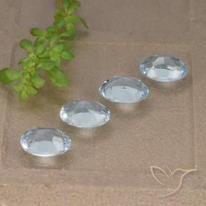Gemas de Topacio Azul Cielo natural de 3.69 ct, Ovalada, VVS-VS