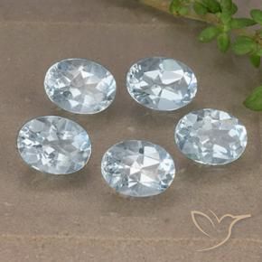 Gemas de Topacio Azul Cielo natural de 4.96 ct, Ovalada, VVS-VS