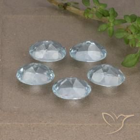 Gemas de Topacio Azul Cielo natural de 4.96 ct, Ovalada, VVS-VS