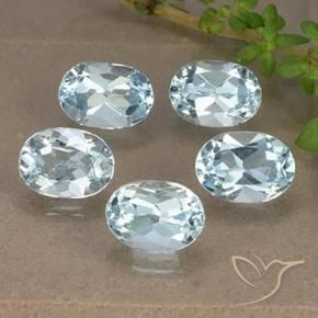 Gemas de Topacio Azul Cielo natural de 5.21 ct, Ovalada, VVS-VS