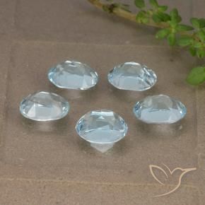 Gemas de Topacio Azul Cielo natural de 5.21 ct, Ovalada, VVS-VS
