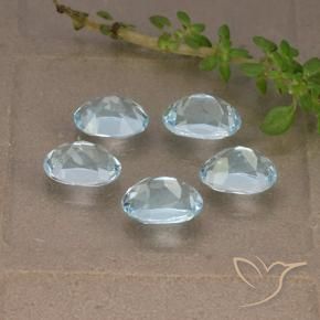 Gemas de Topacio Azul Cielo natural de 5.18 ct, Ovalada, VVS-VS