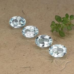 Gemas de Topacio Azul Cielo natural de 4.03 ct, Ovalada, VVS-VS