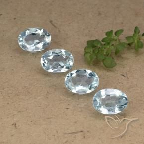 Gemas de Topacio Azul Cielo natural de 3.98 ct, Ovalada, VVS-VS