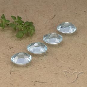 Gemas de Topacio Azul Cielo natural de 3.98 ct, Ovalada, VVS-VS