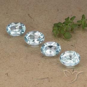 Gemas de Topacio Azul Cielo natural de 3.97 ct, Ovalada, VVS-VS