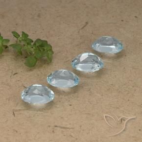 Gemas de Topacio Azul Cielo natural de 3.97 ct, Ovalada, VVS-VS