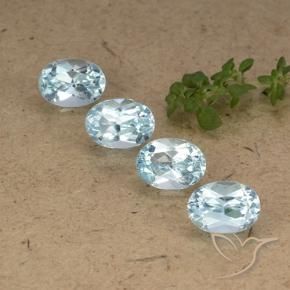 Gemas de Topacio Azul Cielo natural de 4.71 ct, Ovalada, VVS-VS