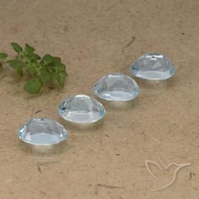 Gemas de Topacio Azul Cielo natural de 4.71 ct, Ovalada, VVS-VS