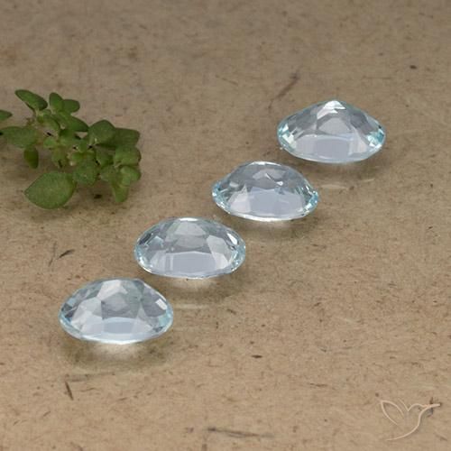 Gemas de Topacio Azul Cielo natural de 4.06 ct, Ovalada, VVS-VS