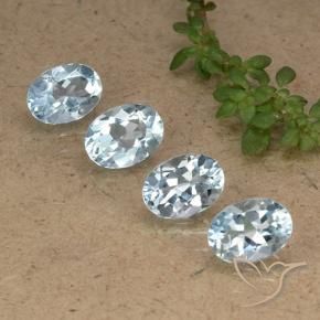 Gemas de Topacio Azul Cielo natural de 3.69 ct, Ovalada, VVS-VS