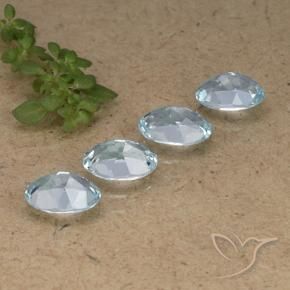 Gemas de Topacio Azul Cielo natural de 3.69 ct, Ovalada, VVS-VS