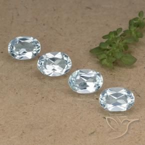 Gemas de Topacio Azul Cielo natural de 3.81 ct, Ovalada, VVS-VS