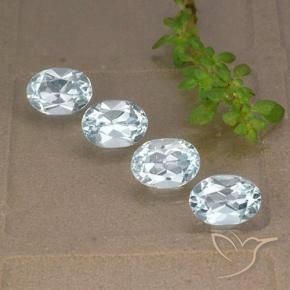 Gemas de Topacio Azul Cielo natural de 4.12 ct, Ovalada, VVS-VS