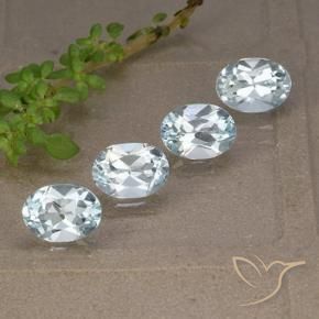 Gemas de Topacio Azul Cielo natural de 4.38 ct, Ovalada, VVS-VS