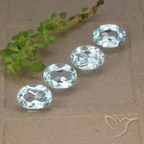 Gemas de Topacio Azul Cielo natural de 3.63 ct, Ovalada, VVS-VS