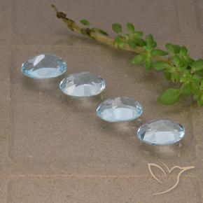 Gemas de Topacio Azul Cielo natural de 3.63 ct, Ovalada, VVS-VS