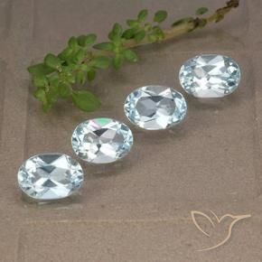 Gemas de Topacio Azul Cielo natural de 3.93 ct, Ovalada, VVS-VS