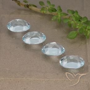 Gemas de Topacio Azul Cielo natural de 3.93 ct, Ovalada, VVS-VS
