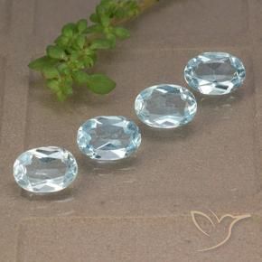 Gemas de Topacio Azul Cielo natural de 3.61 ct, Ovalada, VVS-VS