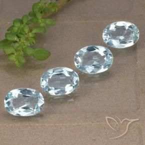 Gemas de Topacio Azul Cielo natural de 3.66 ct, Ovalada, VVS-VS