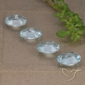 Gemas de Topacio Azul Cielo natural de 3.66 ct, Ovalada, VVS-VS