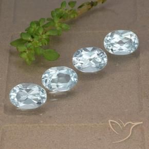 Gemas de Topacio Azul Cielo natural de 4.10 ct, Ovalada, VVS-VS
