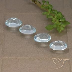 Gemas de Topacio Azul Cielo natural de 4.10 ct, Ovalada, VVS-VS