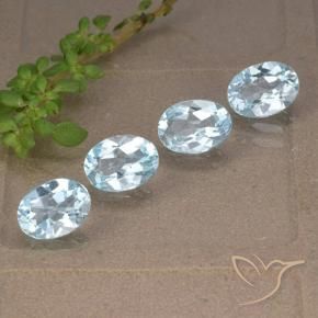 Gemas de Topacio Azul Cielo natural de 3.28 ct, Ovalada, VVS-VS
