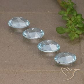 Gemas de Topacio Azul Cielo natural de 3.28 ct, Ovalada, VVS-VS
