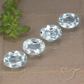 Gemas de Topacio Azul Cielo natural de 4.12 ct, Ovalada, VVS-VS