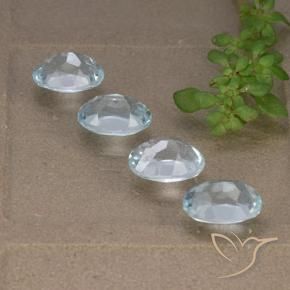 Gemas de Topacio Azul Cielo natural de 4.12 ct, Ovalada, VVS-VS