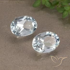 Gemas de Topacio Azul Cielo natural de 2.03 ct, Ovalada, VVS-VS