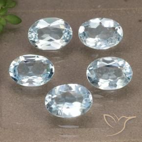 Gemas de Topacio Azul Cielo natural de 4.56 ct, Ovalada, VVS-VS