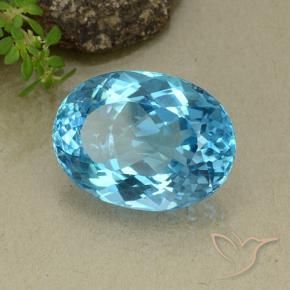 Topacio Azul Suizo natural de 37.42 ct, Ovalada, VVS-VS