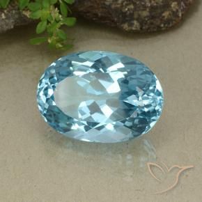 Topacio Azul Suizo natural de 43.06 ct, Ovalada, VVS-VS