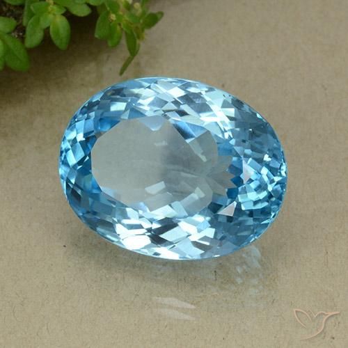 Topacio Azul Suizo natural de 35.73 ct, Ovalada, VVS