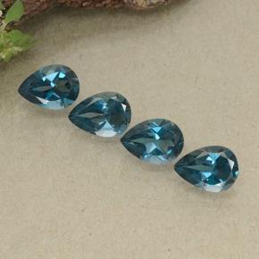 Gemas de topacio azul natural de 3,07 ct, en forma de pera, VVS-VS