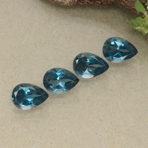 Gemas de topacio azul natural de 3,07 ct, en forma de pera, VVS-VS