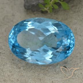 Topacio Azul Suizo natural de 46.48 ct, Ovalada, VVS-VS