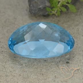 Topacio Azul Suizo natural de 46.48 ct, Ovalada, VVS-VS