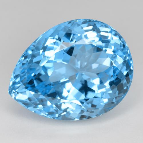 Topacio azul natural de 41,50 ct, en forma de pera, VVS-VS