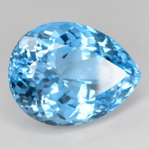 Topacio azul natural de 41,50 ct, en forma de pera, VVS-VS
