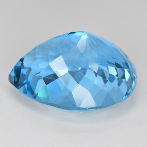 Topacio azul natural de 41,50 ct, en forma de pera, VVS-VS