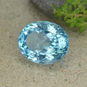 Topacio Azul Suizo natural de 33.77 ct, Ovalada, VVS-VS