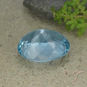 Topacio Azul Suizo natural de 33.77 ct, Ovalada, VVS-VS
